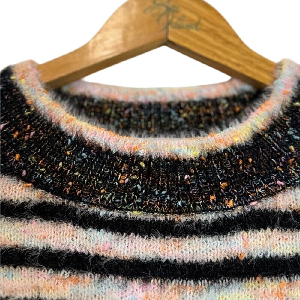 Society 22‎ Black Striped Crewneck Sweater Womens XL Multicolored - Picture 3 of 10